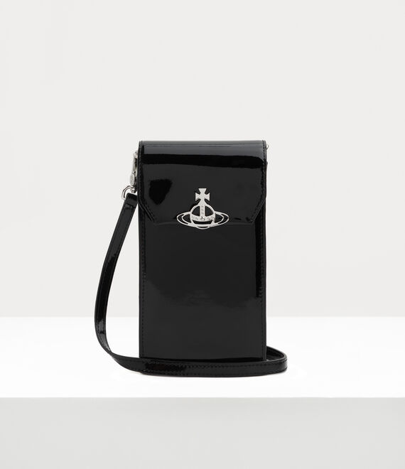 Vivienne Westwood Shiny Patent Phone Bag in BLACK